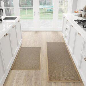 Kitchen Mat Set of 2 PCS Cushioned Non Slip Rugs for Kitchen Floor Mats Washable